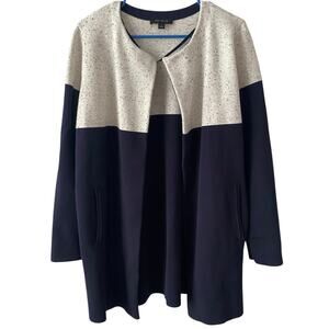 ANN TAYLOR Heavyweight Colorblock Open Front Cardigan Sweater Size Medium